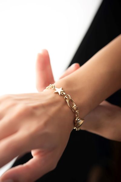 Kalp & Yıldız Altın Bileklık 14KNY6251 - Altınaşkı