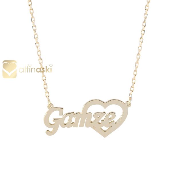 Kalpli Altın İsimli Kolye FYA107 - Altınaşkı