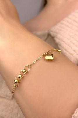 Kalpli Ataş Altın Bileklik 14KNY894 - 1