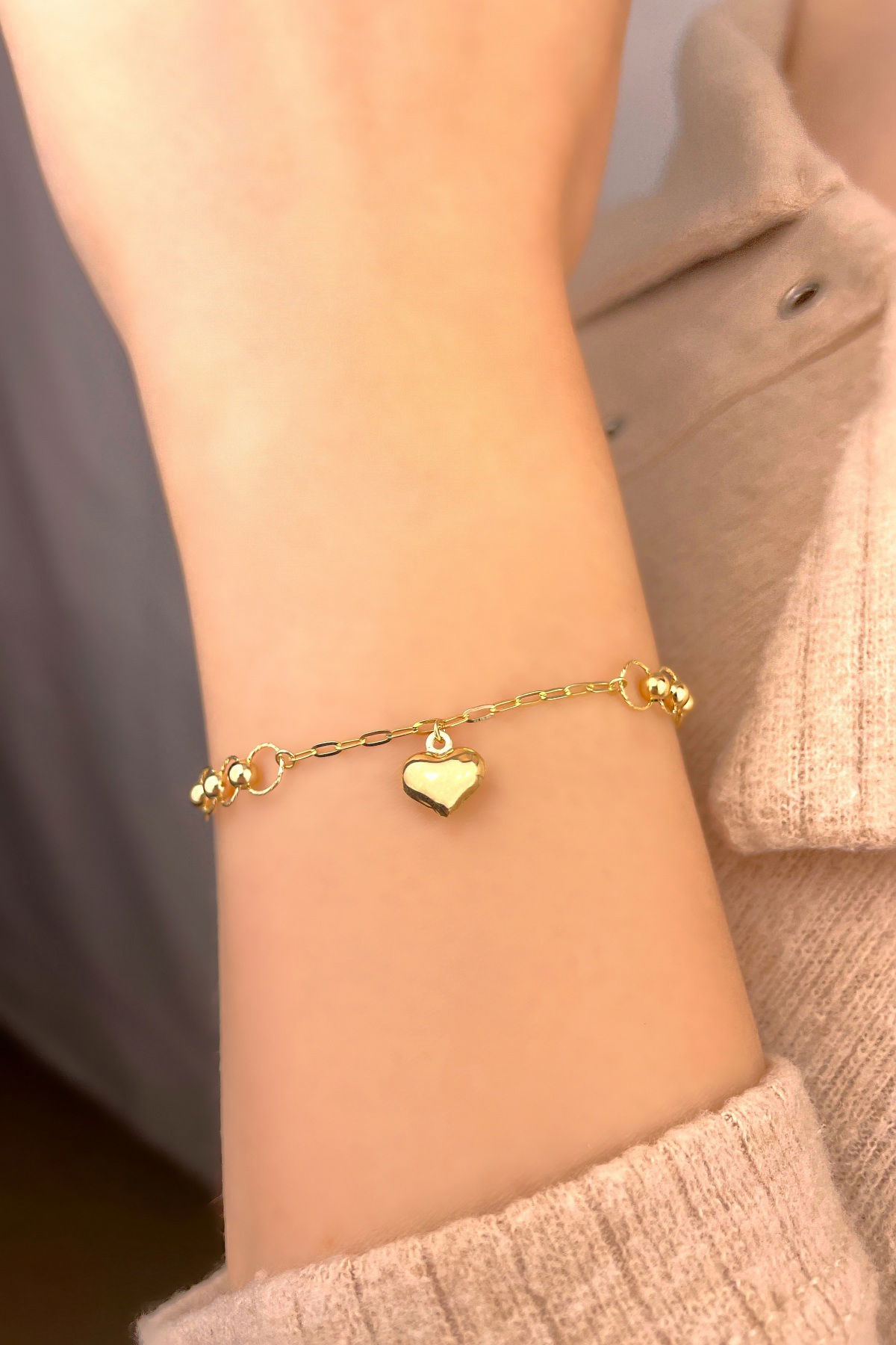 Kalpli Ataş Altın Bileklik 14KNY894 - 2