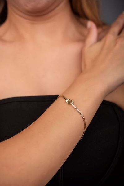 Kalpli Balıksırtı Altın Bileklık 14KNY5744 - Altınaşkı