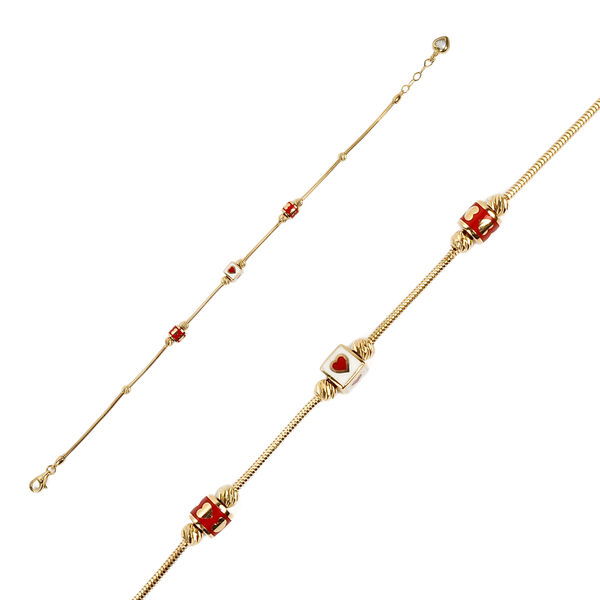 Kalpli Dorikalı Altın Bileklik 14KNY921 - Altınaşkı