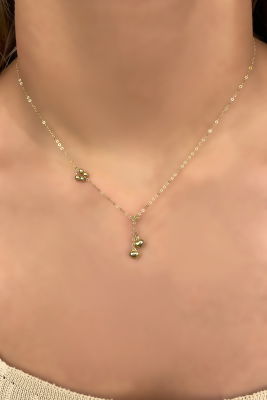 Kalpli Halka Altın Kolye 14KLY1030 - 2