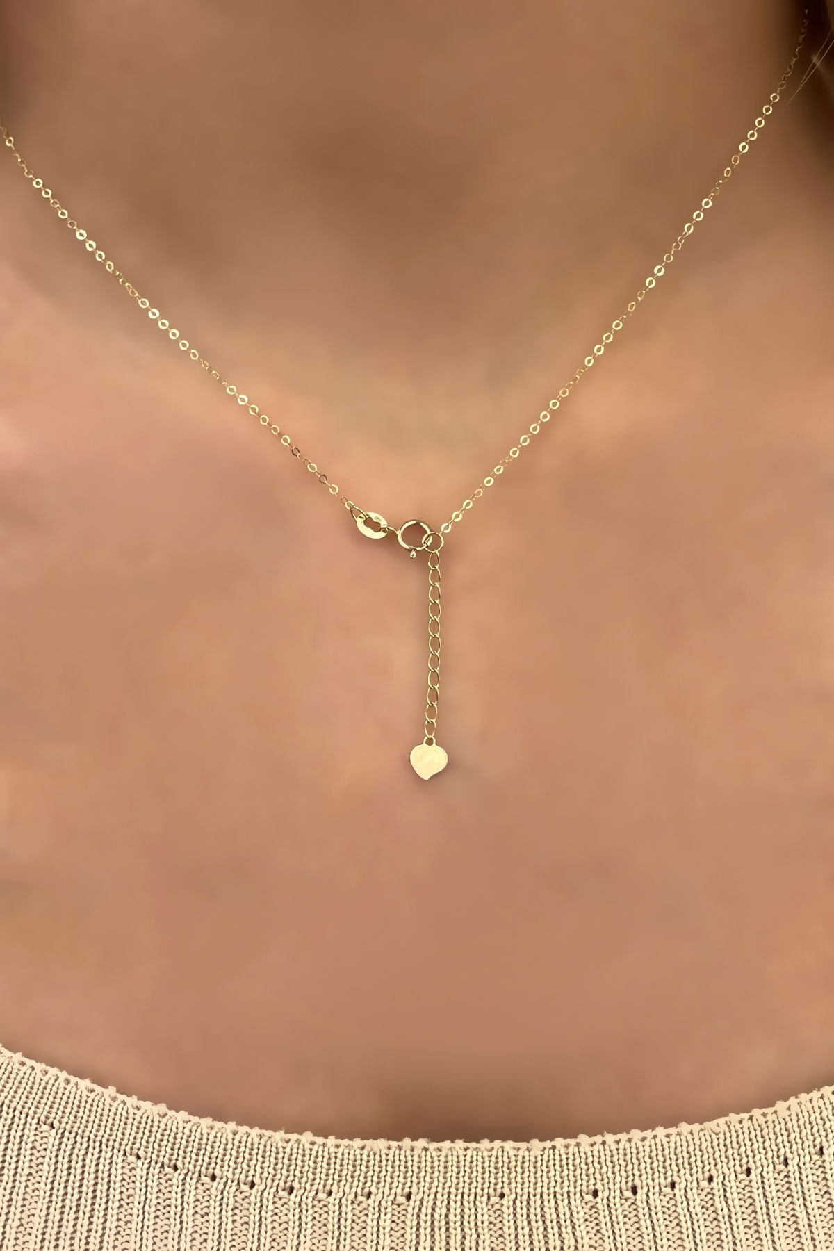 Kalpli Halka Altın Kolye 14KLY1030 - 3