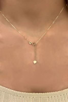 Kalpli Halka Altın Kolye 14KLY1031 - 3