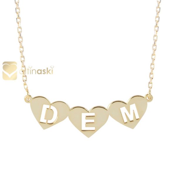 Kalpli Harfli Altın Kolye FYA166 - Altınaşkı