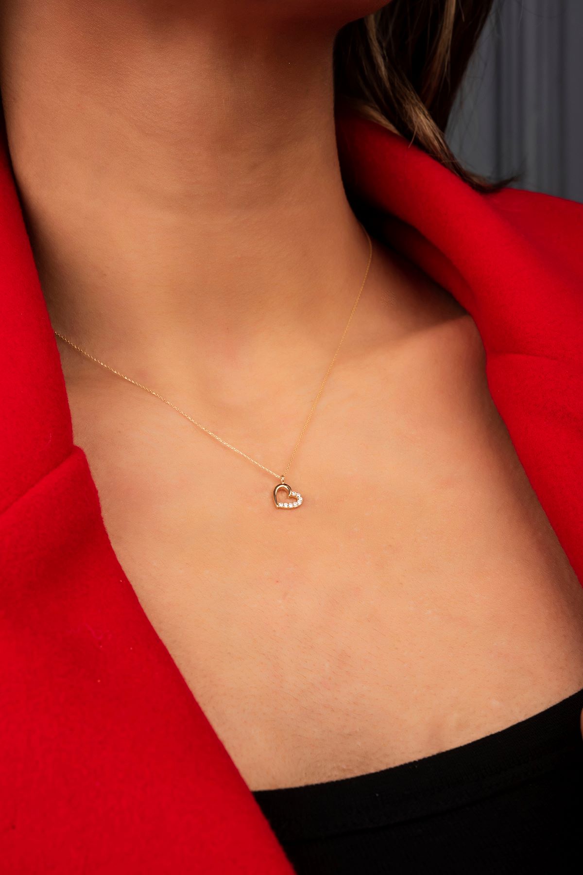 Kalpli Hayalet Altın Kolye 8KLY642 - 1