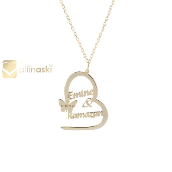 Kalpli İsimli Altın Kolye FYA145 - Altınaşkı