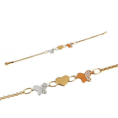 Kalpli Kelebek Altın Bileklik 14KNY46 - Altınaşkı