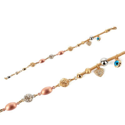 Kalpli Nazar Boncuklu Altın Bileklik 14KNY297 - Altınaşkı