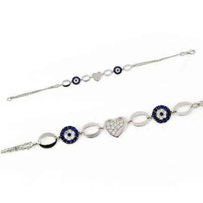 Kalpli Nazar Boncuklu Altın Bileklik 14KNY87 - Altınaşkı