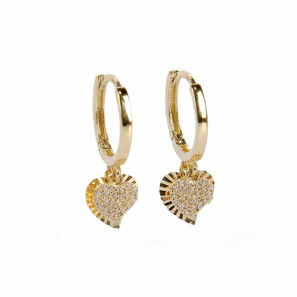 Kalpli Pullu Altın Küpe 14KP1811 - Altınaşkı