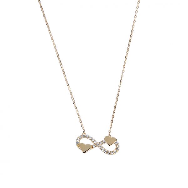 Kalpli Sonsuzluk Hayalet Altın Kolye 8KLY749 - Altınaşkı