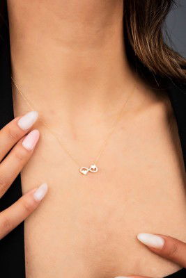 Kalpli Sonsuzluk Hayalet Altın Kolye 8KLY749 - 2