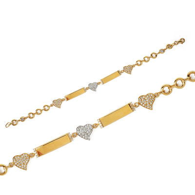 Kalpli Taşlı Altın Bileklik 14KNY393 - Altınaşkı