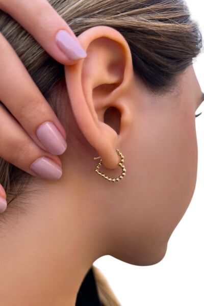 Kalpli Topçuk Altın Küpe 14KP5549 - Altınaşkı