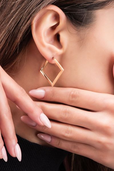 Kare Altın Küpe 14KP1697 - Altınaşkı