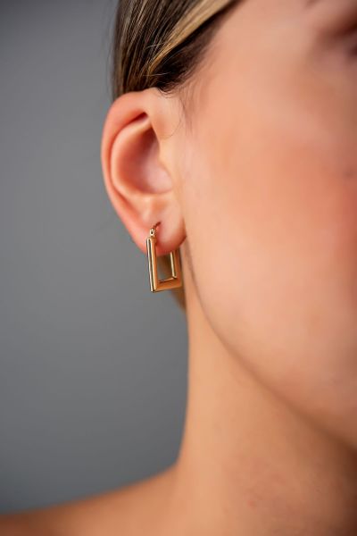 Kare Altın Küpe 14KP2537 - Altınaşkı