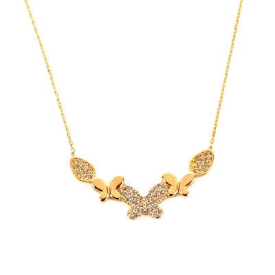 Kelebek Altın Kolye 14KLY827 - Altınaşkı