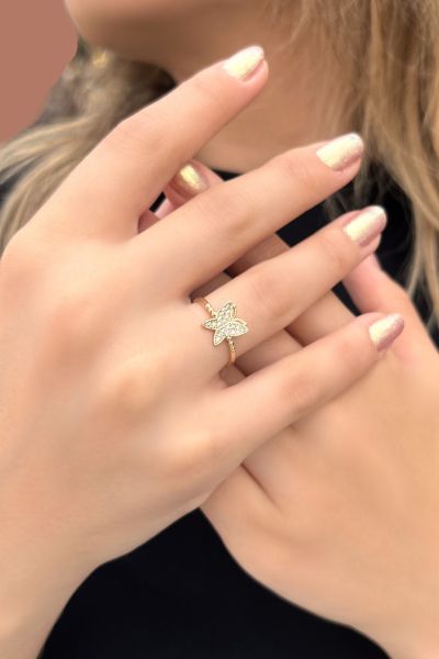 Kelebek Altın Yüzük 14YZ0987 - Altınaşkı