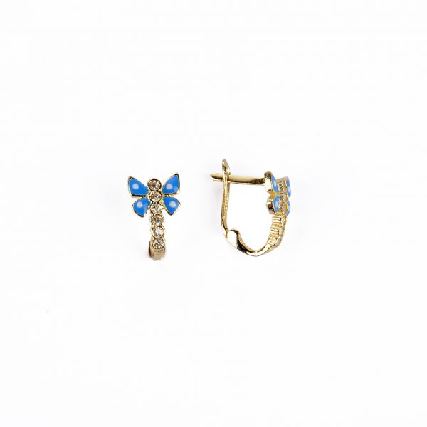 Kelebekli Altın Çocuk Küpe 14KP1054 - Altınaşkı