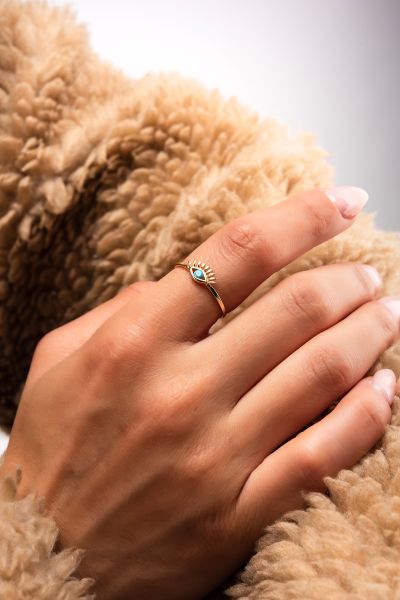 Kirpik Altın yüzük 14YZ3980 - Altınaşkı