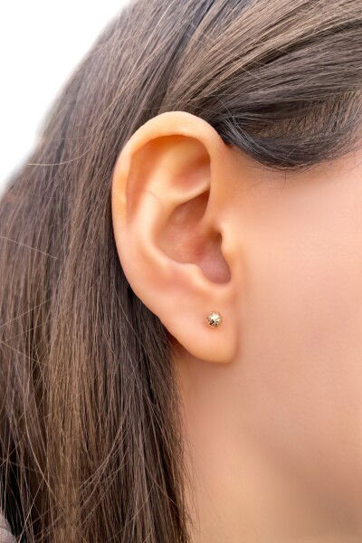 Kristal Top Altın Küpe 8KP335 - Altınaşkı