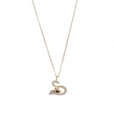 Kuğu Hayalet Altın Kolye 8KLY638 - 3