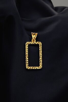 Külçe Altın Çerçeve Kolye Ucu 14KLY8761 - 1