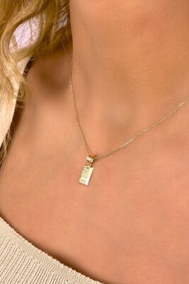 Külçe Uçlu Altın Kolye 8KLY4567 - 1