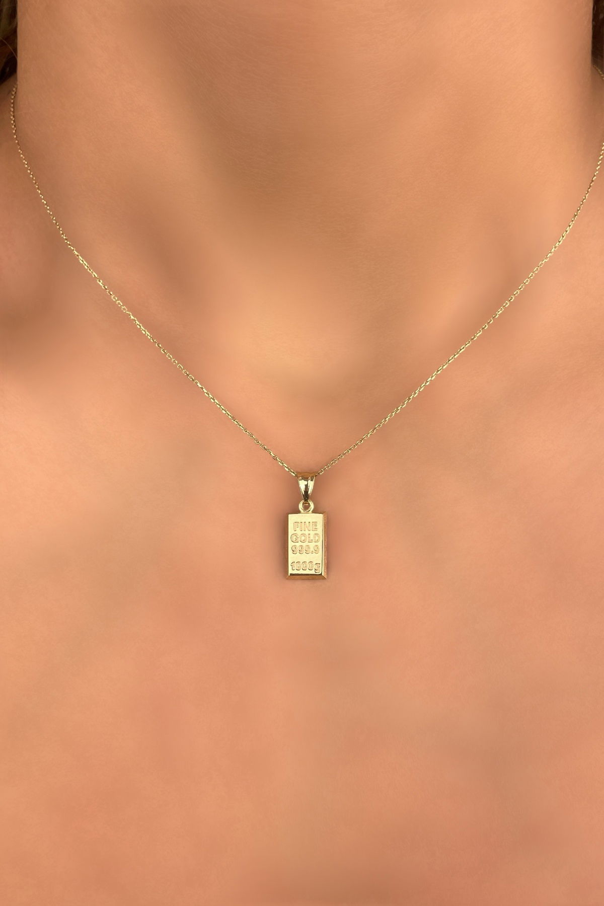 Külçe Uçlu Altın Kolye 8KLY4567 - 2