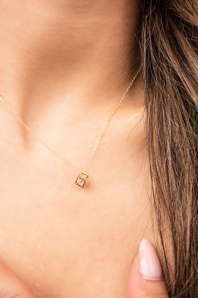 Küp Tektas Hayalet Altın Kolye 8KLY800 - Altınaşkı