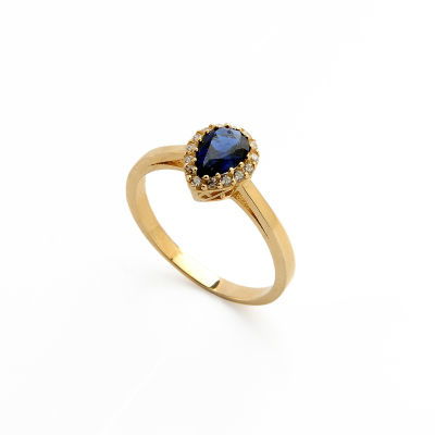 Lacivert Taşlı Altın Yüzük 14YZ1384 - Altınaşkı
