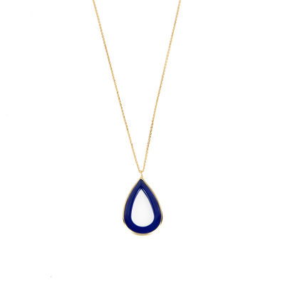 Mavi Damla Altın Kolye 14KLY176 - Altınaşkı