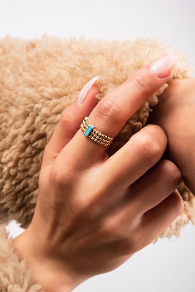 Mineli Dorika Toplu Altın Yüzük 14YZ4100 - Altınaşkı