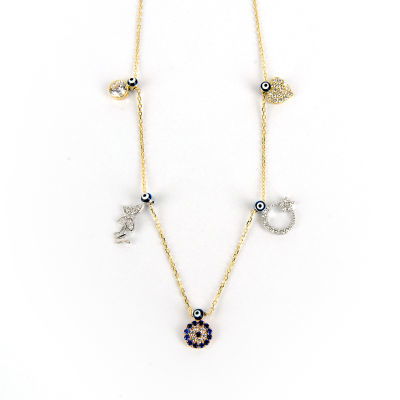 Mineli Şans Altın Kolye 14KLY130 - Altınaşkı