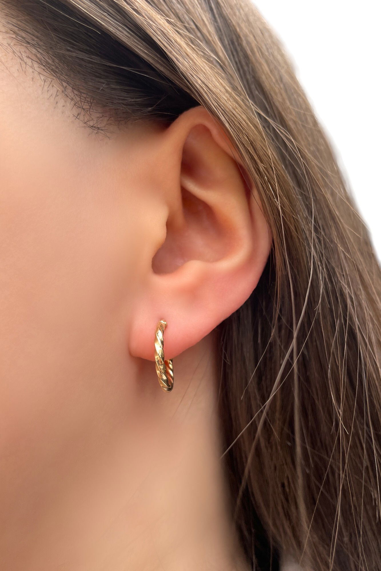 Mini Burgu Altın Küpe 14KP2573 - 2