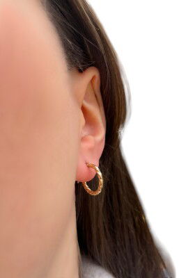 Mini Burgu Altın Küpe 14KP2573 - 3