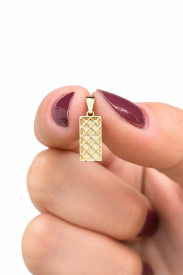 Mini Külçe Altın Kolye Ucu 14KLY4840 - 2