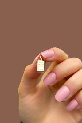 Mini Külçe Altın Kolye Ucu 14KLY5702 - 4
