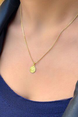 Mini Tuğra Bismark Altın Kolye 14KLY8520 - 2