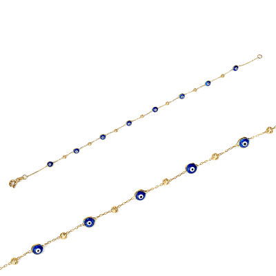 Nazar Boncuklu Altın Bileklik 14KNY397 - Altınaşkı