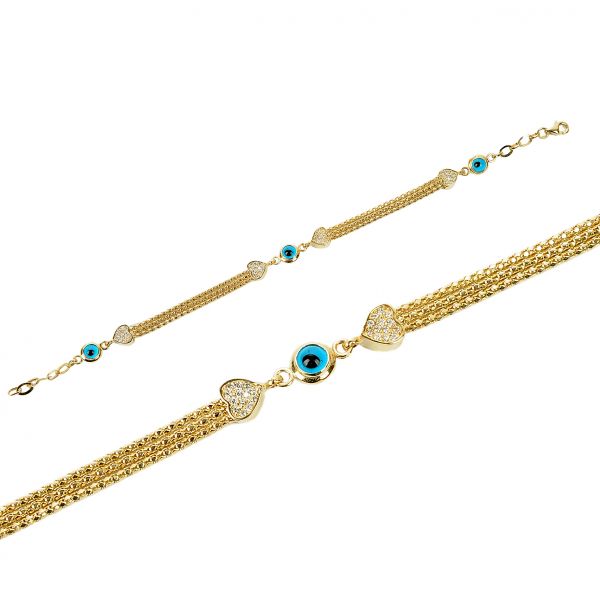 Nazar Boncuklu Altın Bileklik 14KNY534 - Altınaşkı