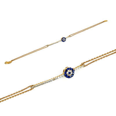 Nazar Boncuklu Altın Bileklik 14KNY56 - Altınaşkı