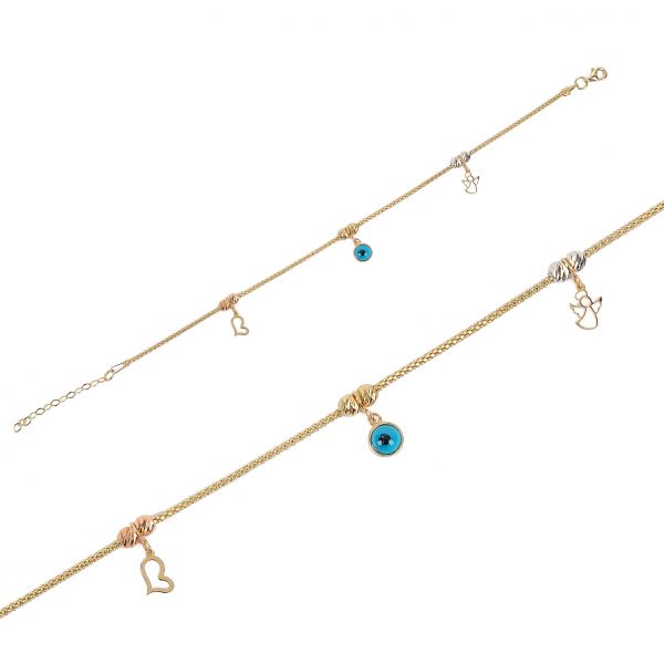 Nazar Boncuklu Altın Bileklik 14KNY741 - Altınaşkı