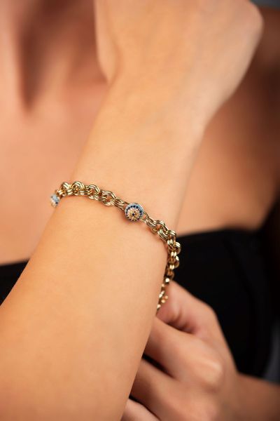 Nazar Boncuklu Altın Bileklik 14KNY944 - Altınaşkı