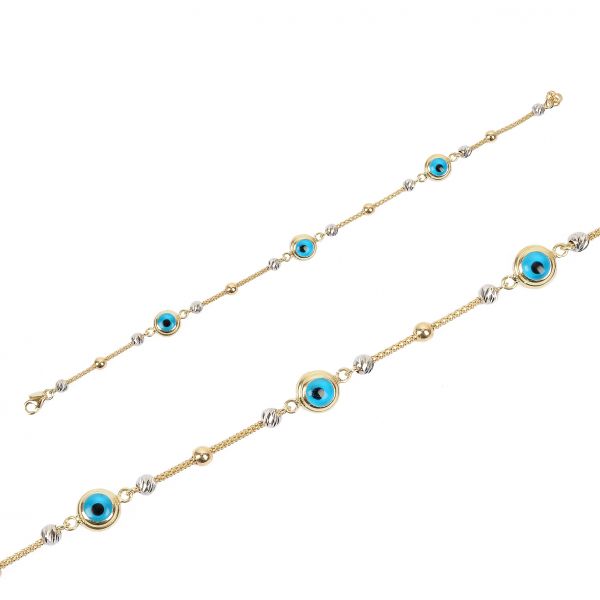 Nazar Boncuklu Altın Bileklik 14KNY727 - Altınaşkı