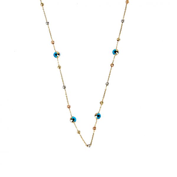 Nazar Boncuklu Altın Kolye 14KLY1287 - Altınaşkı