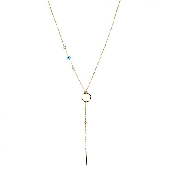 Nazar Boncuklu Altın Kolye 14KLY1288 - Altınaşkı