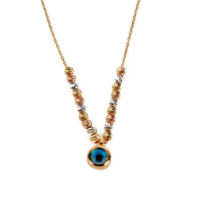 Nazar Boncuklu Altın Kolye 14KLY601 - Altınaşkı